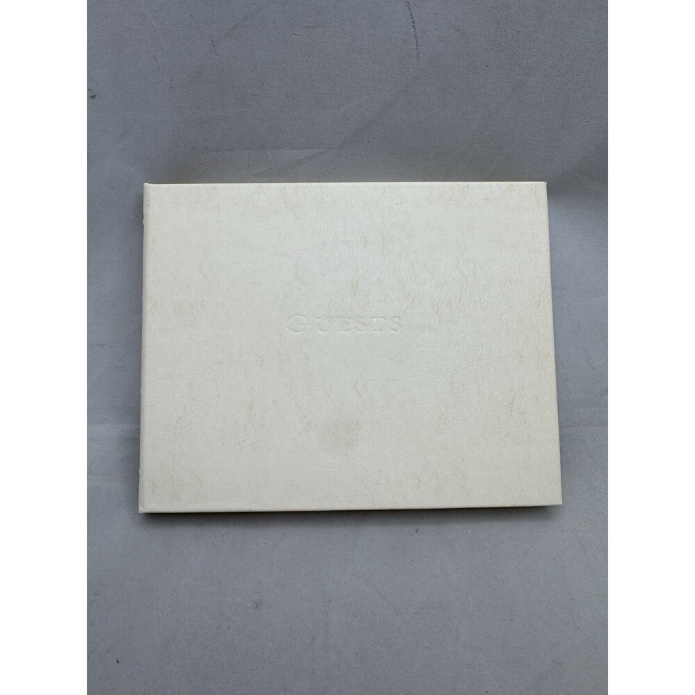 Gallery Leather Guest Book Freeport Ivory Leather 7”x9” Lined New